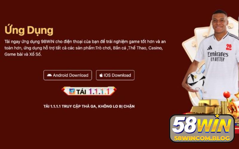Thao tác tải app 58WIN về IOS an toàn